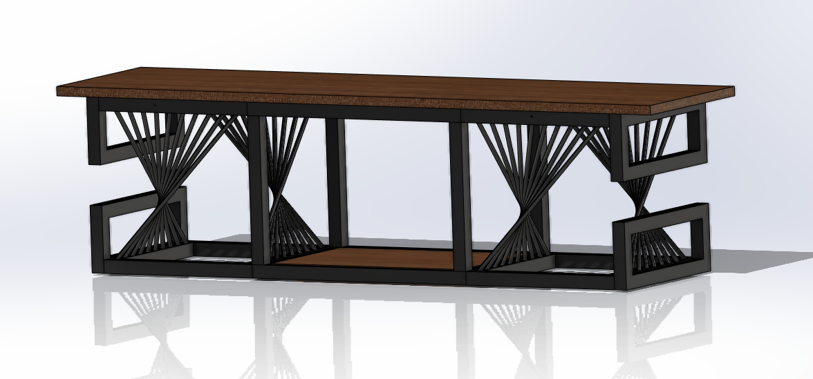 Meuble Télé Design en Bois et Métal Noir.
